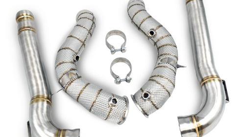 mercedes c63 w205 catted and catless downpipes